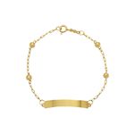 Pulseira Infantil Chapa lisa em Ouro 18k 