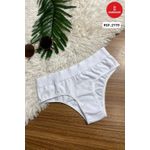 CALCINHA EM COTTON PENTEADO COM ELASTICO PERSONALIZADO OUSEUSE- BRANCO