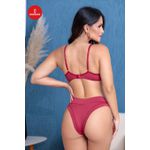 CONJUNTO COM RECORTES NO BOJO E CALCINHA DE PONTO ABERTO COM TULE NA FRENTE- DIVINO