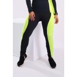 CALÇA LEGGING CICLISTA FEMININA-PRETO COM AMARELO FLUOR