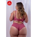 CONJUNTO PLUS SIZE BOJO BORBOLETA EM MICROFIBRA E RENDA COM CALCINHA FIO DUPLO-liris