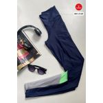 CALÇA LEGGING COM RECORTES E BOLSOS COS ANATOMICO- azul marinho com verde