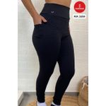 CALÇA LEGGING EM JACQUARD COM BOLSOS LATERAIS E COS ANATOMICO- preto