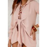 SAIDA DE PRAIA CHAMISE COM AMARRAÇÃO FRONTAL- NUDE