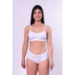 CONJUNTO SUTOP COM DETALHE FRANZIDO ENTREMEIO BOJO E CALCINHA COSTAS DUPLA-BRANCO