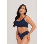 SUTOP EM MICROFIBRA COM A BASE EM RENDA E BOJO REMOVÍVEL- azul marinho