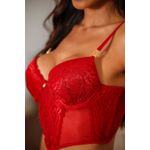 CONJUNTO CROPPED COM BOJO E ACESSÓRIO NAS ALÇAS E FIO DE RENDA- DIVINO