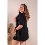 SAIDA DE PRAIA PLUS SIZE KIMONO COM SHORTS AIR FLOW- PRETO