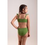 BIQUINI INFATIL COM ALÇAS FRANZIDAS E CALCINHA TRADICIONAL- VERDE OLIVA