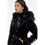 Jaqueta Puffer Com Pelo Capuz Animale Jeans