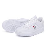 Kit 2 Pares Tênis Infantil Casual Feminino Masculino Unissex Sola Alta Moderno Escolar Branco e Preto com Branco