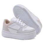 Tênis Casual Feminino Glam Step Cinza