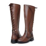 Kit Bota Coturno e Bota Montaria Feminina Café