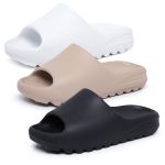 Kit 2 Pares Chinelo Nuvem Slide Masculino Ortopédico 100% EVA Leve Confortável Preto Branco e Nude