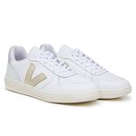 Tênis Vert V-12 Couro Branco/dourado/prata