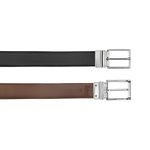 Cinto Couro Masculino 9932 Dupla Face Preto e Tamarindo