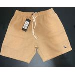 SHORT EM LINHO C DETALHE BORDADO BEGE