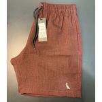 SHORT EM LINHO C DETALHE BORDADO MARROM