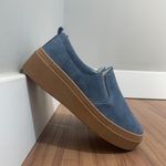 Slip On Carol - Couro Camurça Azul 