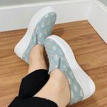 Slip On Lívia - Jeans/Glitter Prata 