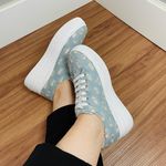 Tênis Lívia - Jeans/Glitter Prata Copia