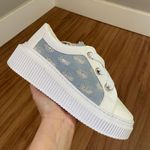Tênis Ana - Napa Branco/Jeans com Glitter Prata 