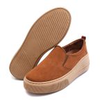 Slip On Melina - Suede Linhaça Sola Castanha