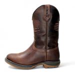 Bota Texana Masculina Solado Jump De Couro Legítimo Marrom Com Corte a  Laser e Bordado Palha