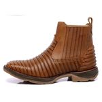 Bota Texana Masculina De Couro Legítimo Crazy Horse Café Corte a Laser com  Detalhe Verde Agua