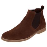 Botina Chelsea Boots Escrete Original Café Em Couro Camurça 502