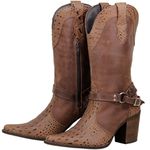 Bota Texana Francalce 2622 Em Couro Estampa Croco