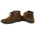 Botina Luxury Desert Boots Chelsea Com Cadarço Café Com Sola Preta Escrete 503