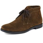 Botina Luxury Desert Boots Chelsea Com Cadarço Café Com Sola Preta Escrete 503