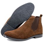 Botina Chelsea Boots Café C/ Sola Preta Escrete Em Couro Camurça Original 502