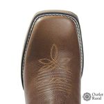 Bota Texana Masculina De Couro Legítimo Marrom Bordado Tribal Laranja