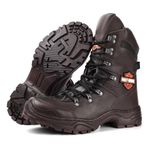 BOTA HARLEY COTURNO STOP BOOTS EM COURO LEGITIMO CAFÉ