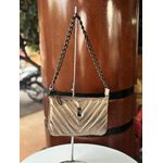 Bolsa Duas em Uma em Couro Legítimo Prata Velho