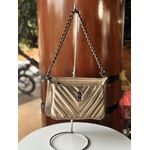Bolsa Duas em Uma em Couro Legítimo Prata Velho