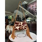 Bolsa Cow Print em Couro Legítimo de Ombro e Transversal