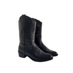 Bota cano médio em Couro Legítimo - Preto - 19092