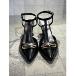 Scarpin Charm em Couro Legítimo Preto 