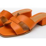 Tamanco em Couro Legítimo - Laranja - 6310 