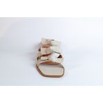 Tamanco Lolita Salto Bloco em Couro Legítimo Off White - 6352