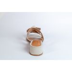 Tamanco Lolita Salto Bloco em Couro Legítimo Off White - 6352