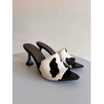 Tamanco Cow Print em Couro Legítimo de Pelo 