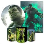 Kit 5 Peças Capa Redonda + Capa Retangular + Trio Capas Cilindros Sublimados Tema Hulk 4005