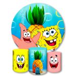 Capa Painel + Trio Capas Cilindros Sublimados Tema Bob Esponja 939