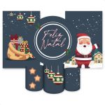 Kit Capa Painel Redondo + 2unid Capa Retangular + Trio Capas Cilindros Natal 11