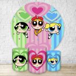 Capa Painel + Trio Capas Cilindros Sublimados Tema Meninas Super Poderosas 1525