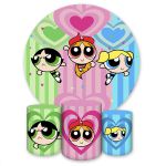 Capa Painel + Trio Capas Cilindros Sublimados Tema Meninas Super Poderosas 1525